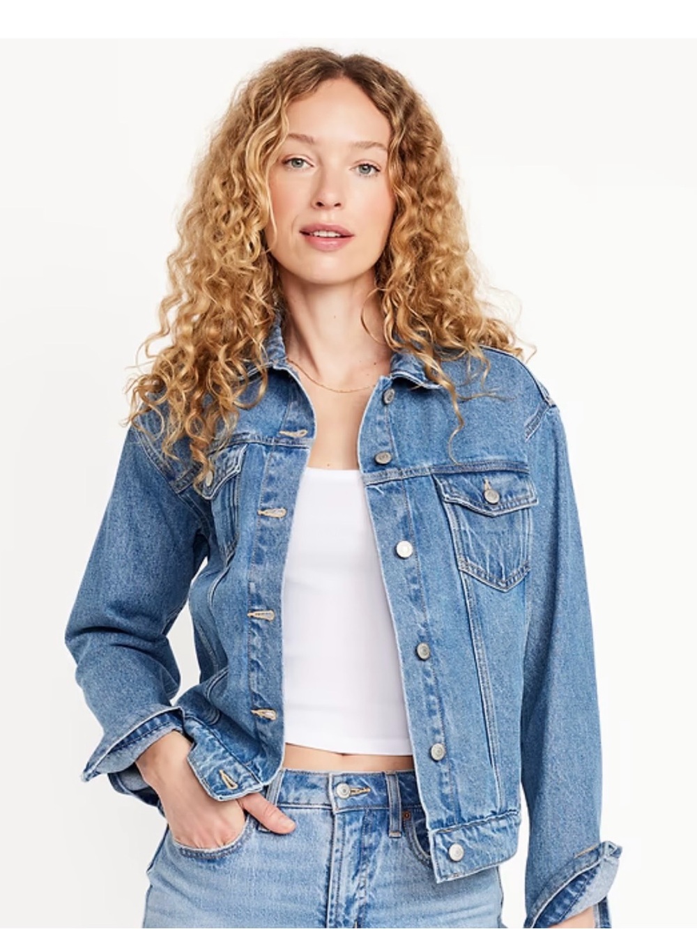 Old Navy Medium Blue Denim Trucker Jacket